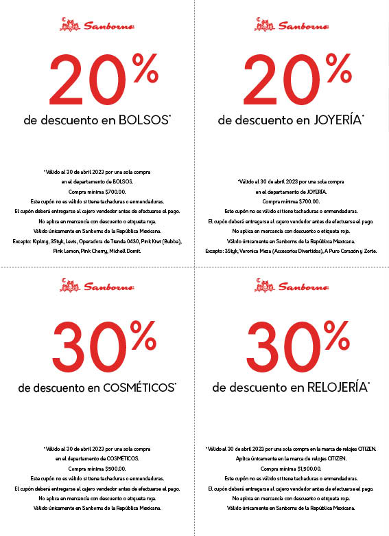 Cupón Joyería, Cosméticos, Relojes y Bolsas