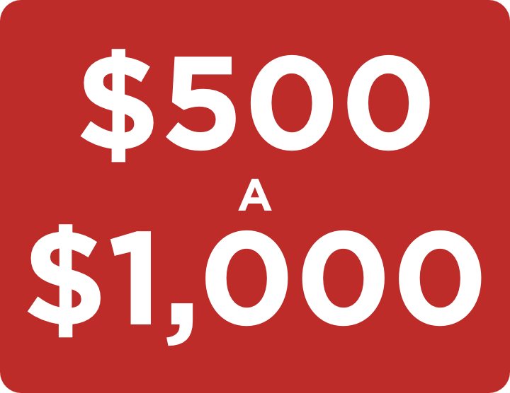 $500 a $ 1000