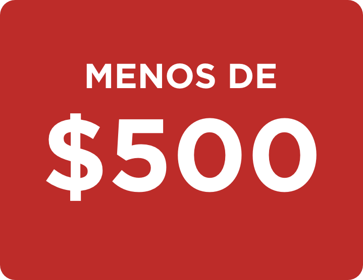 Menos de $500